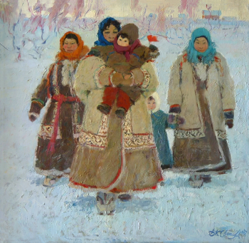 Свешников Дмитрий Константинович. 8-е марта. Холст, масло. 76х78. 1977. Музей изобразительных искусств (Комсомольск-на-Амуре).