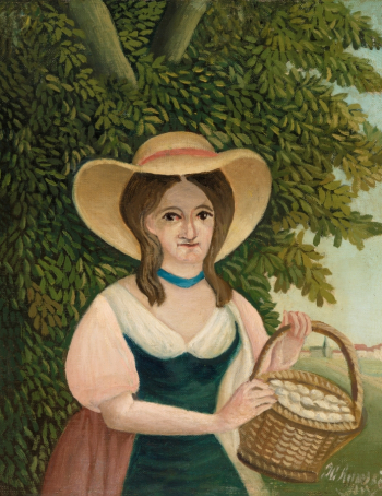 Анри Руссо. Женщина с корзиной яиц. Холст, масло. 35,2х27. 1900-е. Фонд Барнса.