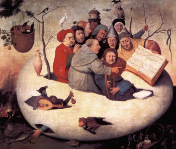 Иероним Босх. Концерт в яйце. Доска, масло. 108,5х126,5. 1561. Дворец изящных искусств (Лилль).