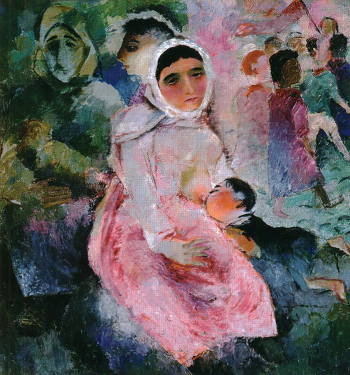 Коровай Елена Людвиговна. В бывшем гетто. Холст, масло. 72,5х71,5. 1932. Государственный музей искусств имени И.В.Савицкого.