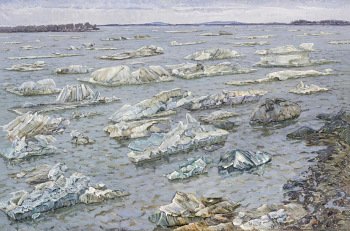 Баранчук Нелли Евгеньевна. Ледоход на Амуре. Холст, масло. 150х100. 1975-1985. Дальневосточный художественный музей.