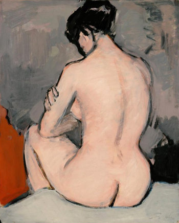 Блеткин Пётр Михайлович. Сидящая. Бумага, масло. 39,4х32. 1961. Московский музей современного искусства.