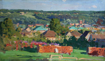 Никулин Андрей Осипович. Окраина Барнаула. Холст, масло. 35х57,8. 1908. Государственный художественный музей Алтайского края.