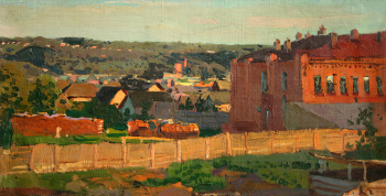 Никулин Андрей Осипович. Последние лучи в Барнауле. Холст, масло. 30х57. 1908. Государственный художественный музей Алтайского края.