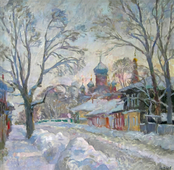 Голубов Владимир Павлович. Тула, улица Оборонная. Холст, масло. 45х45. 1985. Музей-усадьба Ясная Поляна.