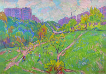 Чегодар Василий Дмитриевич. Новый Киев. Холст, масло. 68х97. 1971. Историко-этнографический музей-заповедник Шушенское.