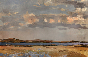 Ширяев Дмитрий Кузьмич. Мыс Воронов. Тундра. Холст на ДВП, масло. 28,5х43,5. 1940. Художественная культура Русского Севера.