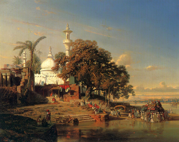 Огюст Борге. Мечеть в Калькутте. Холст, масло. 59,5х75. 1846. Частное собрание.