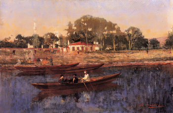 Симеон Саввидис. Лодки в Босфоре. Холст, масло. 35х50. 1903. Национальная художественная галерея (Афины).