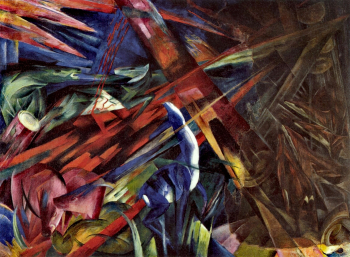 Франц Марк. Судьба животных. Холст, масло. 196х266. 1913. Базельский художественный музей.