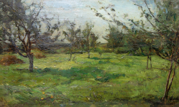 Мамонтов Михаил Анатольевич. В саду. Холст, масло. 35,5х41,5. 1890. Ростовский областной музей изобразительных искусств.