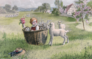 M.M.Vienne и M.Munk. Вербное воскресенье. Открытка, печать. 8,8х13,7. 1900-1917.