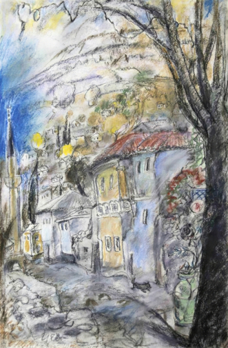 Евстафьева (Софронова) Ирина Андреевна. Бахчисарай. Бумага, пастель. 49х31,6. 1983. Звенигородский историко-архитектурный и художественный музей.