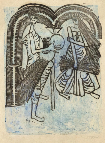 Бубнова Варвара Дмитриевна. Египетский мотив. Бумага, линогравюра. 39х27,5. Вятский художественный музей имени В.М. и А.М.Васнецовых.
