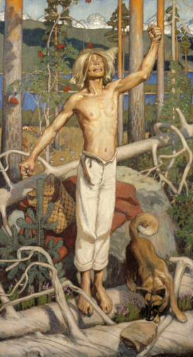 Аксели Галлен-Каллела. Проклятие Куллерво. Холст, масло. 184х102,5. 1899. Атенеум (Хельсинки).