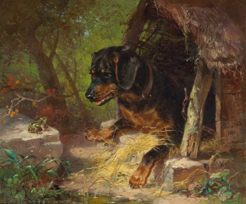 Клара фон Вилле. Лягушка. Холст, масло. 27,5х33. 1881. Частное собрание.