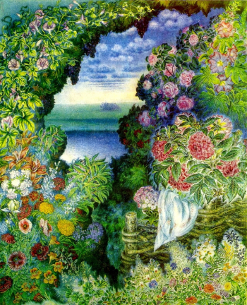 Белокур Екатерина Васильевна. Колхозное поле. Холст, масло. 1949. Национальный музей народного декоративного искусства (Киев).