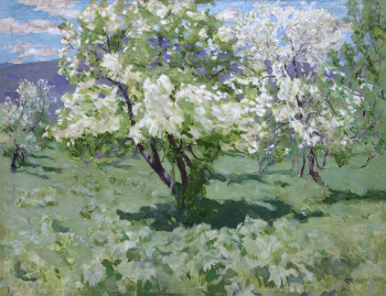 Шулпинов Николай Семёнович. Черёмуха в цвету. Холст, масло. 46х61,5. 20 век. Томский областной художественный музей.