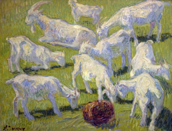 Тархов Николай Александрович. Козы на Солнце. Холст, масло. 82х107. 1904. Государственная Третьяковская галерея.