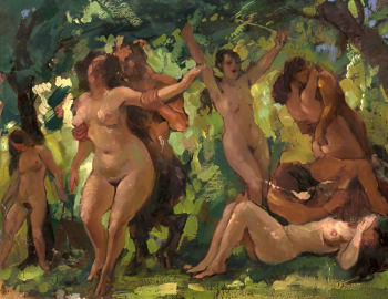 Радаков Алексей Александрович. Вакханалия. Картон, масло. 26,1х34,4. Государственный музейно-выставочный центр РОСИЗО.