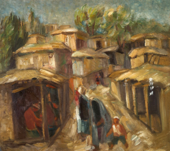Волков Александр Николаевич. Старый Ташкент. Картон, масло. 58х64. 1939-1940. Государственная Третьяковская галерея.