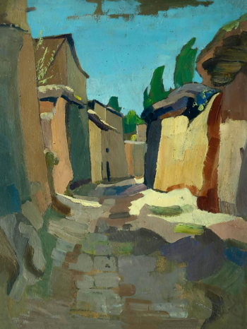 Жарков Борис Степанович. Улица в Ташкенте. Бумага, масло. 41х32. 1933. Самарский областной художественный музей.