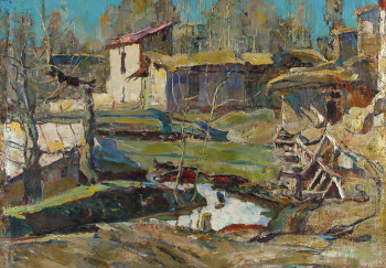 Тимофеев Василий Кириллович. Ташкент, старый город. Холст, масло. 34,8х50,5. 1921. Государственный музей изобразительных искусств Республики Татарстан.