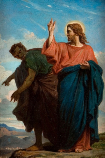 Феликс-Жозеф Барриас. Дьявол искушает Христа. Холст, масло. 1860. Художественный музей Филбрука.