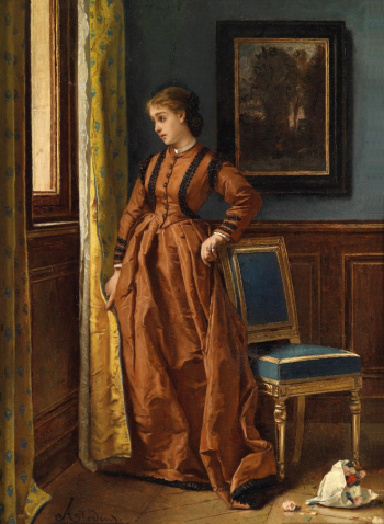 Альфред Стевенс. Уже. Доска, масло. 34х25,5. 1862-1864. Частное собрание.