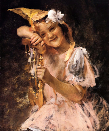 Уильям Меррит Чейз. На дне рождения. Холст, масло. 54х66. 1902. Частное собрание.
