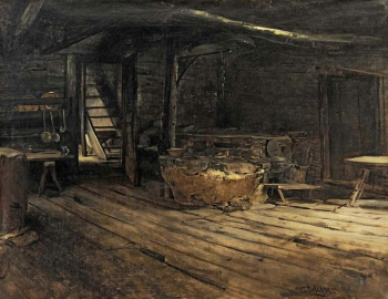 Франц фон Дефреггер. Кухня. Холст, масло. 78х101,5. 1878. Частное собрание.
