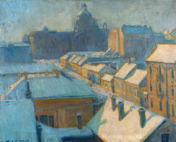 Матия Яма. Белград зимой. Холст, масло. 73,5х59,5. 1924. Национальная галерея Словении.