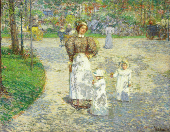 Чайльд Гассам. Весна в Центральном парке. Холст, масло. 74,3х94,5. 1898. Частное собрание.