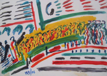 Злотников Юрий Савельевич. Толпа. Холст, масло. 50х70. 2006. Самарский областной художественный музей.