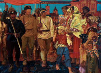 Кныжов Венир Романович. Вступление Красной Армии в Самару. Холст, масло. 180х250. 1969. Самарский областной художественный музей.