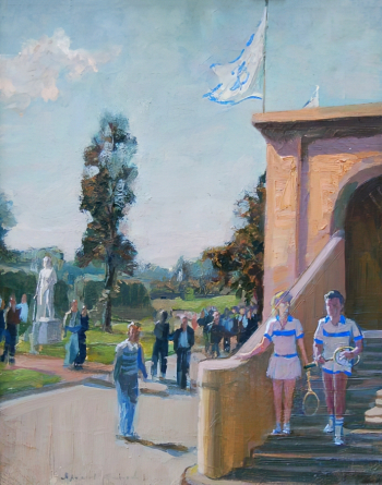 Титов Ярослав Викторович. Стадион `Динамо`. Холст, масло. 50х40. 1952. Музей изобразительных искусств Кузбасса.