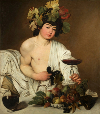 Караваджо. Вакх. Холст, масло. 95х85. 1596. Галерея Уффици.