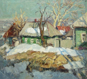 Меньшиков Николай Петрович. Окраина Курска. Холст, масло. 80х88. 2003. Выставочный зал `Родина`.