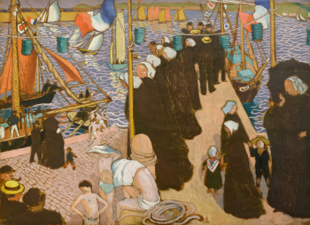 Морис Дени. Регата в Перрос-Гирек, вид с западного пирса. Доска, масло. 1897. Музей Мориса Дени `Приорат`.