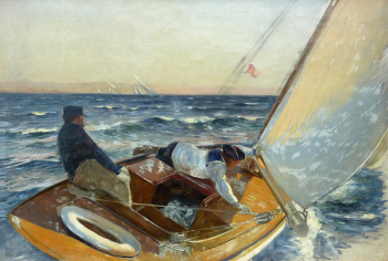 Эдмон Палезье. Регата. Холст, масло. 1923. Музей Женевского озера.