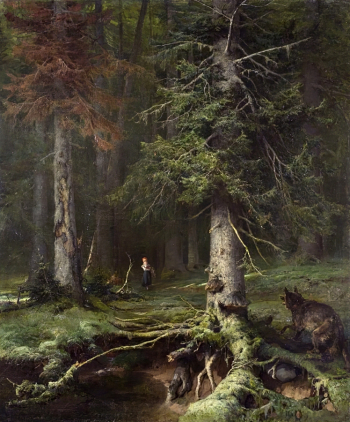 Клевер Юлий Юльевич Старший. Красная шапочка. 186х165. 1887. Новгородский государственный объединенный музей-заповедник.