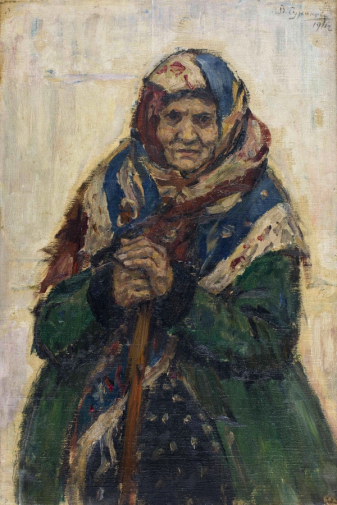 Суриков Василий Иванович. Старая цыганка. Холст, масло. 57х38,3. 1911. Нижегородский государственный художественный музей.