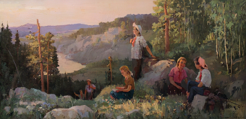 Сыкулев Иван Владимирович. Пионеры. Холст, масло. 90х180. 1962. Коми-Пермяцкий краеведческий музей имени П.И.Субботина-Пермяка.