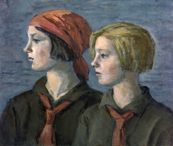 Чернышёв Николай Михайлович. Пионерки. Холст, масло. 53,8х64,5. 1920. Нижнетагильский музей изобразительных искусств.