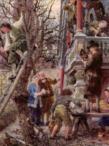 Адольф Менцель. Блаженны те, у кого есть. Бумага, гуашь. 27х21. 1888. Музей Георга Шефера.