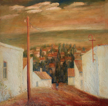 Шагинов Алексей Иванович. В Керчи. Холст, масло. 80х80. 1990. Таганрогский художественный музей.