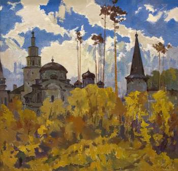 Попов Владимир Александрович. Казань. Вид на Раифский монастырь. Холст, масло. 85х90. 1994. Государственный музей изобразительных искусств Республики Татарстан.