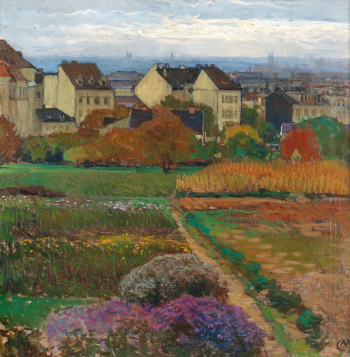 Карл Молль. Дёблинг, район Вены. Холст, масло. 60х60. 1916. Частное собрание.