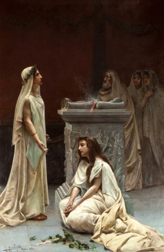 Хосе Рико-и-Сехудо. Весталки. Холст, масло. 277х180. 1888-1895. Городская ратуша Севильи.