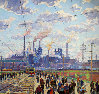 Бутов Алексей Иванович. Казахстанская магнитка. Холст, масло. 170х180. 1962. Национальный музей Республики Марий Эл имени Тимофея Евсеева.